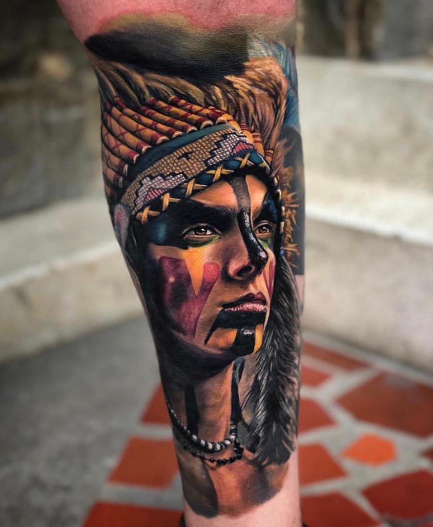 Color-Tattoo-Indianer